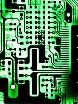 Close up of Electronic Circuits in Technology on  Mainboard Stock Photos