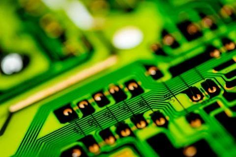 Close up of Electronic Circuits in Technology on  Mainboard Stock Photos