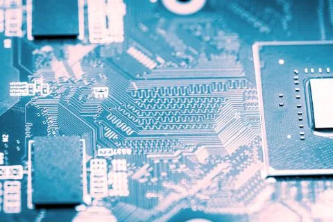 Close up of Electronic Circuits in Technology on  Mainboard Фото