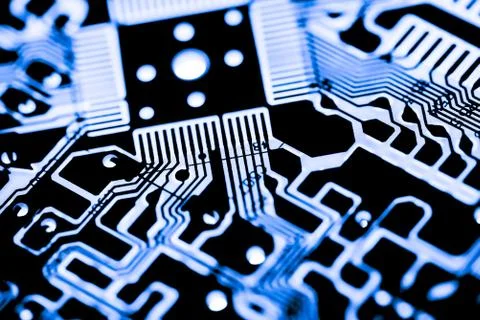 Close up of Electronic Circuits in Technology on  Mainboard Фото