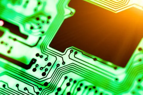 Close up of Electronic Circuits in Technology on  Mainboard Stock-Fotos