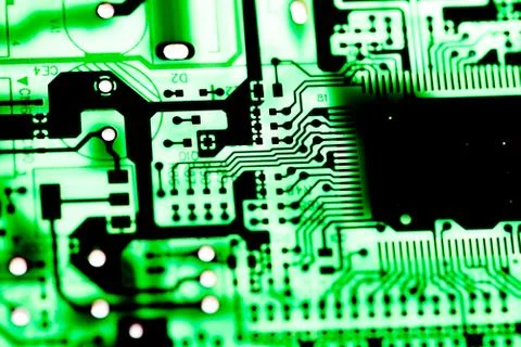 Close up of Electronic Circuits in Technology on  Mainboard Stock Photos
