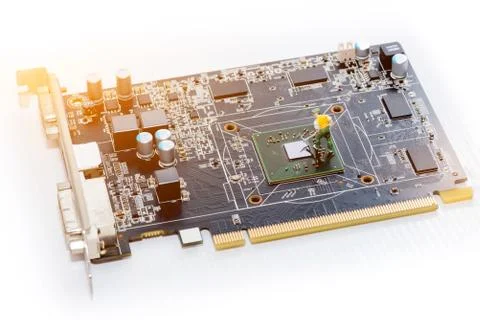 Close up of Electronic Circuits in Technology on  Mainboard 스톡 사진