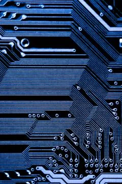 Close up of Electronic Circuits in Technology on  Mainboard Stock Photos