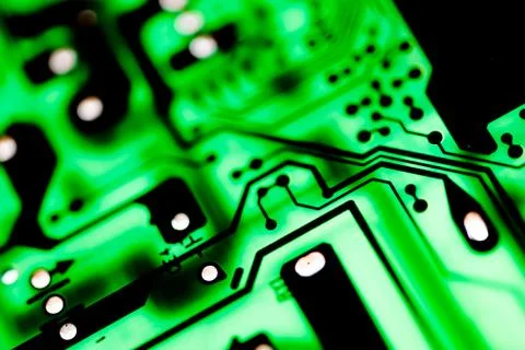 Close up of Electronic Circuits in Technology on  Mainboard Stock Photos