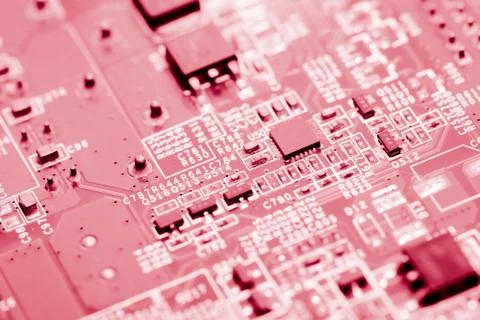 Close up of Electronic Circuits in Technology on  Mainboard 스톡 사진