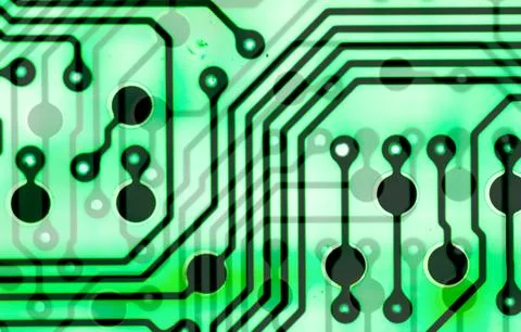 Close up of Electronic Circuits in Technology on  Mainboard 写真素材