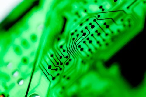 Close up of Electronic Circuits in Technology on  Mainboard Stockfoto's