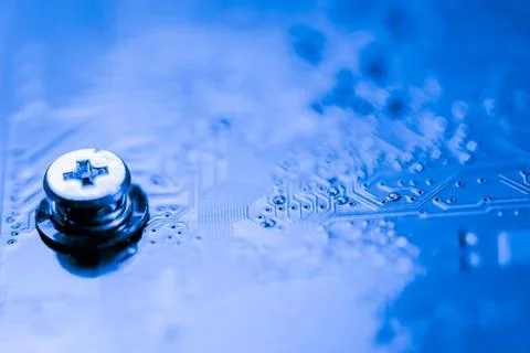Close up of Electronic Circuits in Technology on  Mainboard Stock Photos
