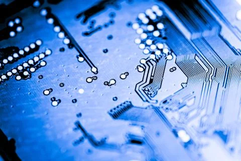 Close up of Electronic Circuits in Technology on  Mainboard Stock Photos