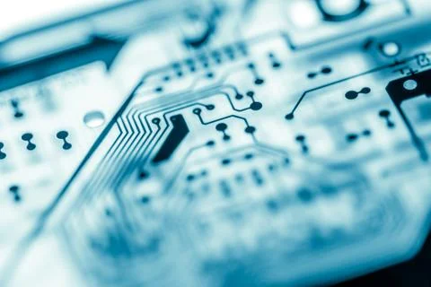 Close up of Electronic Circuits in Technology on  Mainboard Stock-Fotos