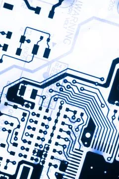 Close up of Electronic Circuits in Technology on  Mainboard Stock Photos