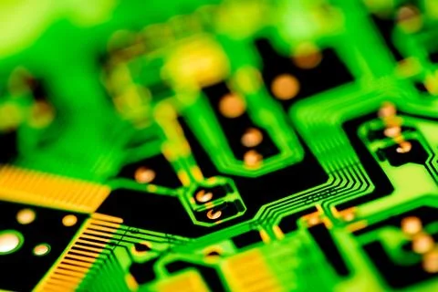Close up of Electronic Circuits in Technology on  Mainboard Photos