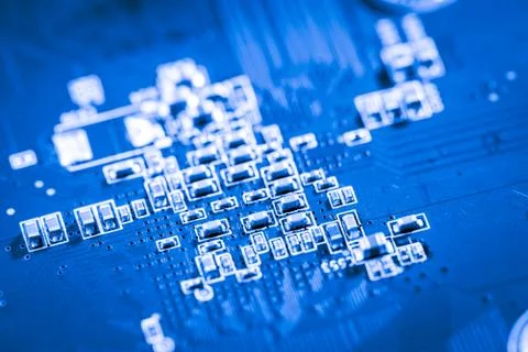 Close up of Electronic Circuits in Technology on  Mainboard Stock Photos