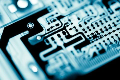 Close up of Electronic Circuits in Technology on  Mainboard Stock-Fotos