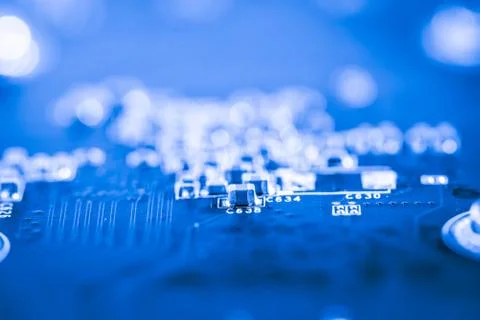 Close up of Electronic Circuits in Technology on  Mainboard Stock-Fotos