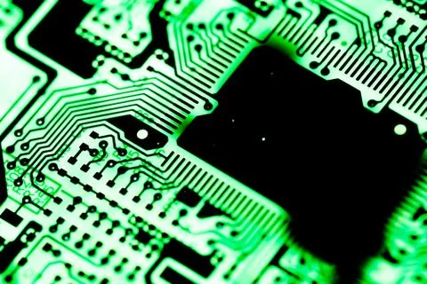 Close up of Electronic Circuits in Technology on  Mainboard Stock Photos
