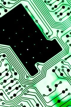 Close up of Electronic Circuits in Technology on  Mainboard 库存照片