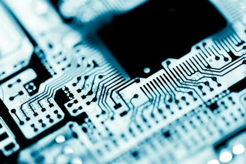 Close up of Electronic Circuits in Technology on  Mainboard Stock-Fotos