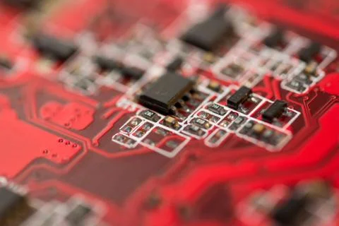 Close up of Electronic Circuits in Technology on  Mainboard Stock Photos