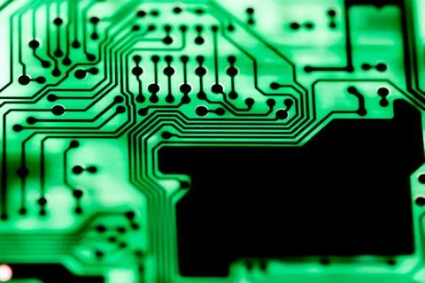 Close up of Electronic Circuits in Technology on  Mainboard Stock Photos