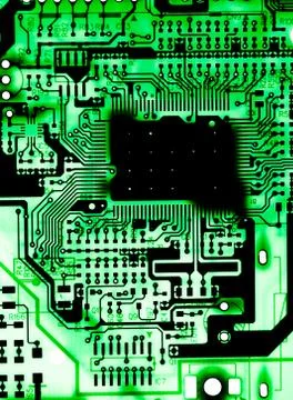 Close up of Electronic Circuits in Technology on  Mainboard Фото