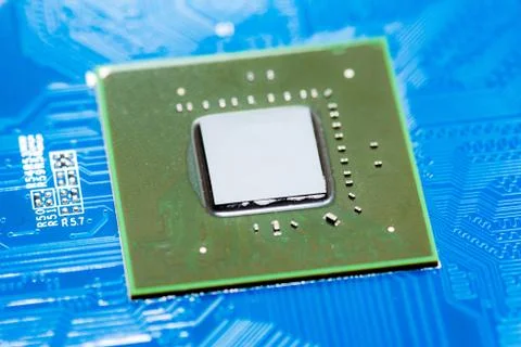 Close up of Electronic Circuits in Technology on  Mainboard 写真素材