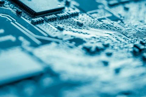 Close up of Electronic Circuits in Technology on  Mainboard Stock Photos