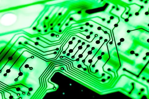 Close up of Electronic Circuits in Technology on  Mainboard Stock Photos