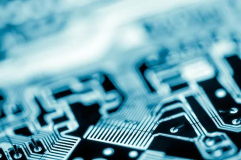 Close up of Electronic Circuits in Technology on  Mainboard Stock-Fotos