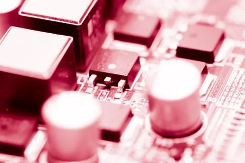 Close up of Electronic Circuits in Technology on  Mainboard Stock-Fotos