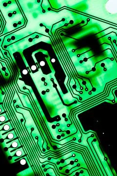 Close up of Electronic Circuits in Technology on  Mainboard Photos