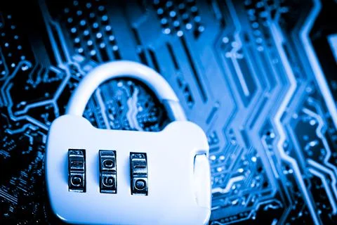 Close up of Electronic Circuits in Technology on  Mainboard Stock Photos
