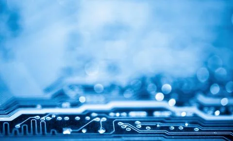 Close up of Electronic Circuits in Technology on  Mainboard Stock Photos