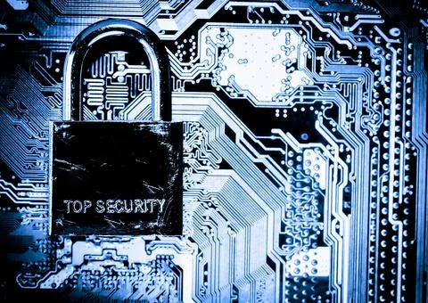 Close up of Electronic Circuits in Technology on  Mainboard Photos