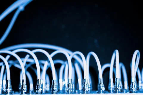 Close up of Electronic Circuits in Technology on  Mainboard 스톡 사진