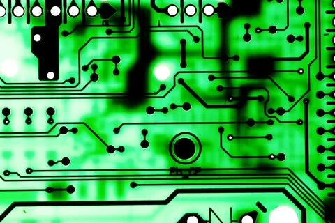 Close up of Electronic Circuits in Technology on  Mainboard Фото