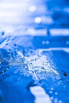 Close up of Electronic Circuits in Technology on  Mainboard 스톡 사진