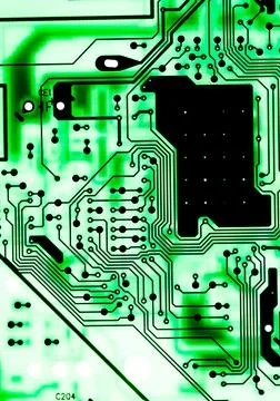 Close up of Electronic Circuits in Technology on  Mainboard 스톡 사진