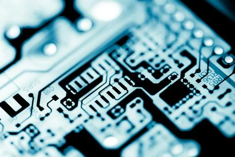 Close up of Electronic Circuits in Technology on  Mainboard Stock Photos