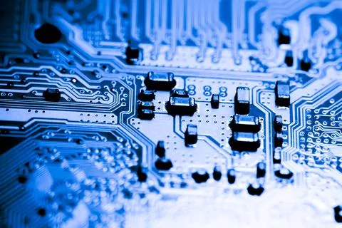 Close up of Electronic Circuits in Technology on  Mainboard Stock-Fotos