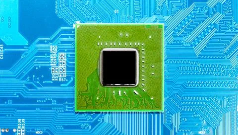 Close up of Electronic Circuits in Technology on  Mainboard 스톡 사진