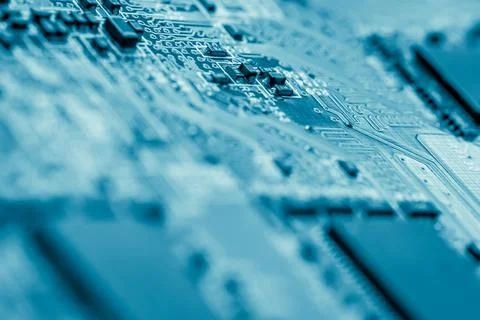 Close up of Electronic Circuits in Technology on  Mainboard Stock-Fotos