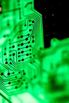 Close up of Electronic Circuits in Technology on  Mainboard Stock Photos