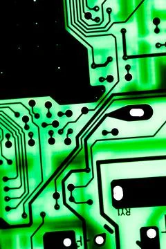 Close up of Electronic Circuits in Technology on  Mainboard Фото