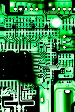 Close up of Electronic Circuits in Technology on  Mainboard Stock Photos