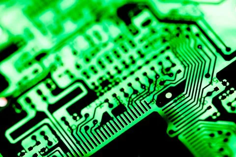 Close up of Electronic Circuits in Technology on  Mainboard Stock Photos