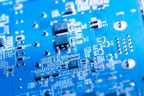 Close up of Electronic Circuits in Technology on  Mainboard Stock Photos