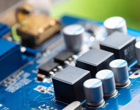Close up of Electronic Circuits in Technology on  Mainboard Stock Photos