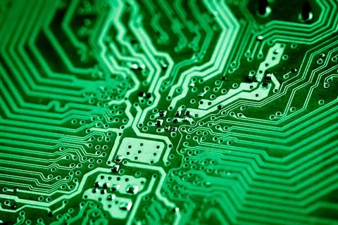 Close up of Electronic Circuits in Technology on  Mainboard Stock Photos
